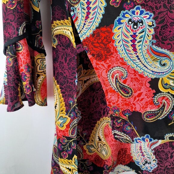 NY Collection Woman Size 3X Paisley Colorful 3/4 Sleeve Tunic Blouse - Picture 8 of 10